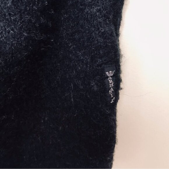 Armani Jeans Vintage Sweater Ruched Bell Sleeves Tassle Crop Stretch Cozy Hood 8 - Picture 11 of 16